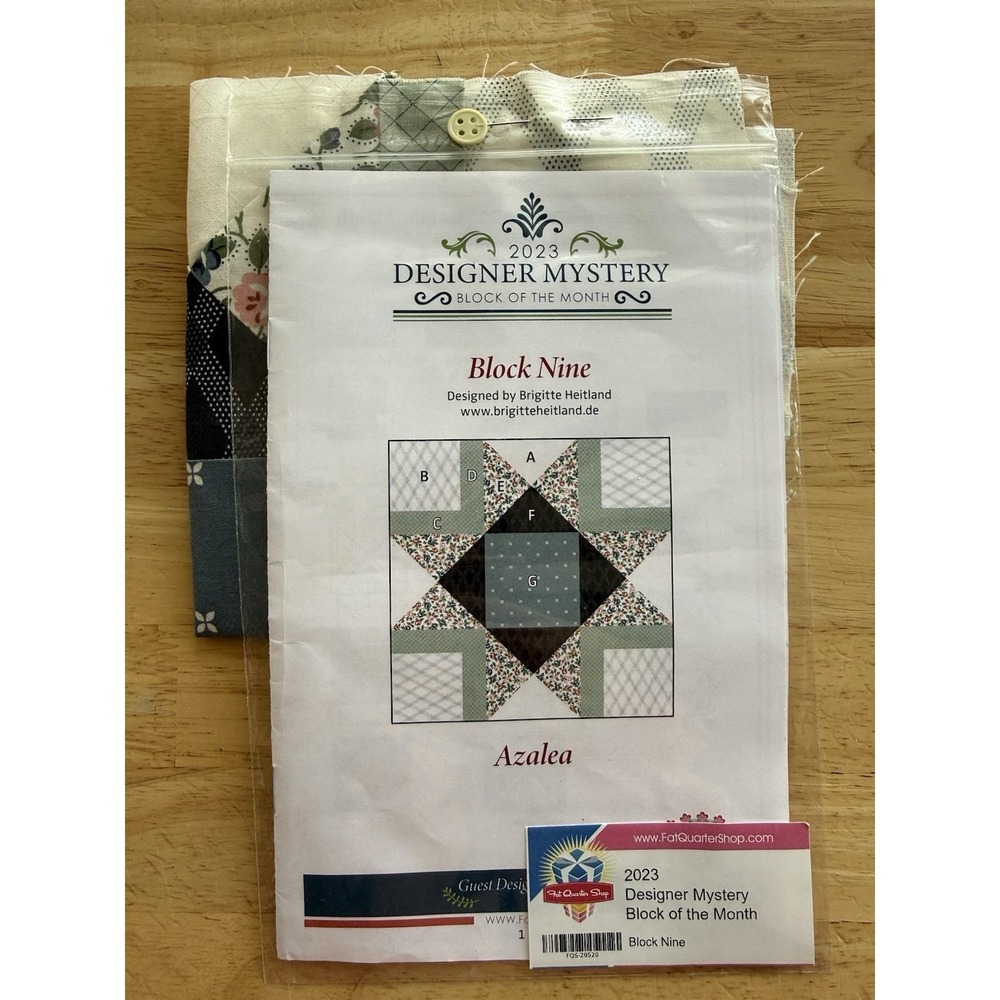 AZALEA ~ Fat Quarter Shop‎ 2023 Designer Mystery BOM 9 Pattern & Pre Made Block